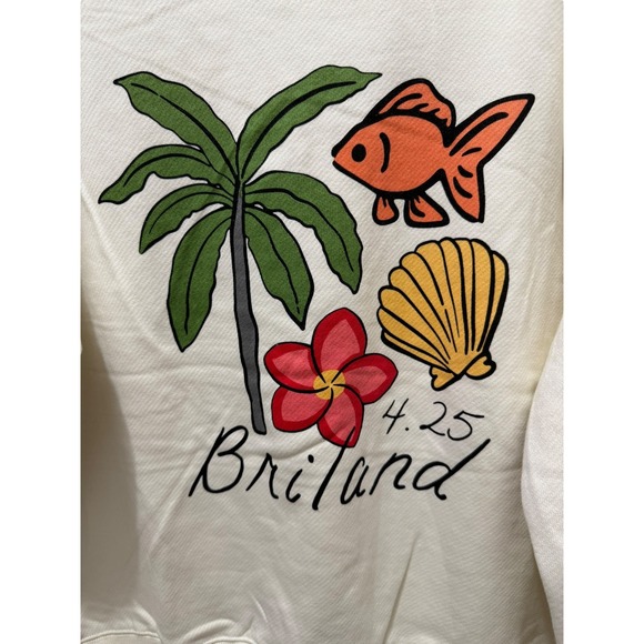 PARKE Mockneck Sweatshirt Briland Bahamas Fish Cream Womens Size S/M NWOT - Picture 5 of 7